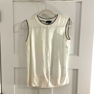 rag & bone white top with knit trim